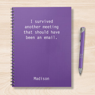 Funny Personalized I Survived Office Meeting Notebook