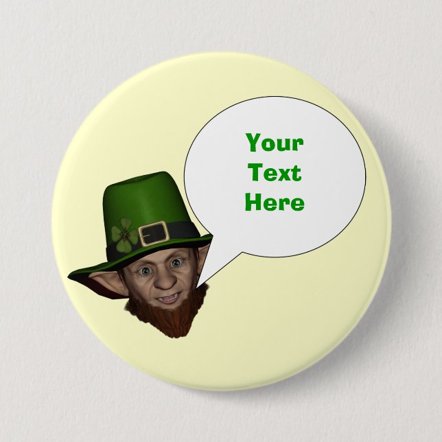Funny personalized  Irish leprechaun Pinback Button (Front)