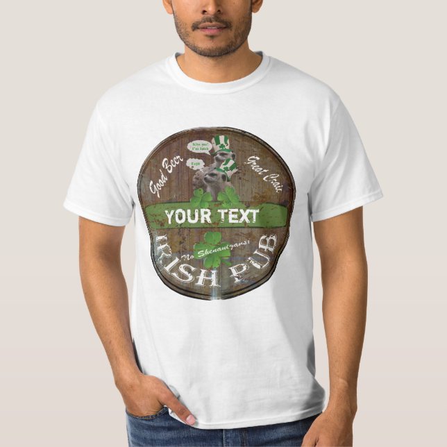 Funny Personalized Irish pub sign T-Shirt (Front)