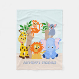 Funny personalized jungle fleece blanket