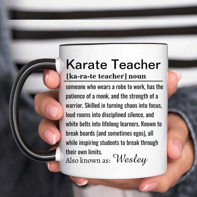 Funny Personalized Karate Teacher Definition Mug (Creator Uploaded)