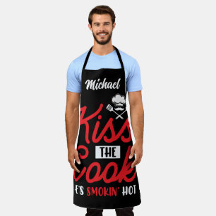Funny Personalized Kiss The Cook Apron