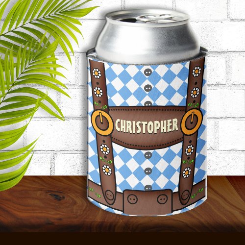 Funny Personalized Lederhosen Oktoberfest Can Cooler