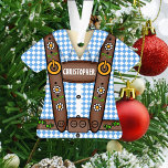 Funny Personalized Lederhosen Ornament<br><div class="desc">Adorably cute,  personalized lederhosen ornament.</div>