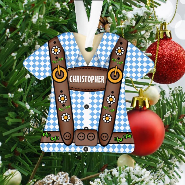Funny Personalized Lederhosen Ornament (Creator Uploaded)