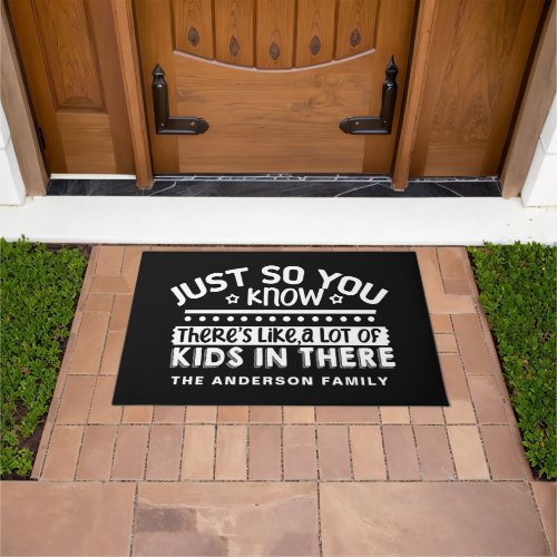 Funny Personalized Lots of Kids Doormat