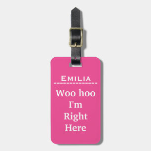 Funny Personalized Luggage Tag Pink