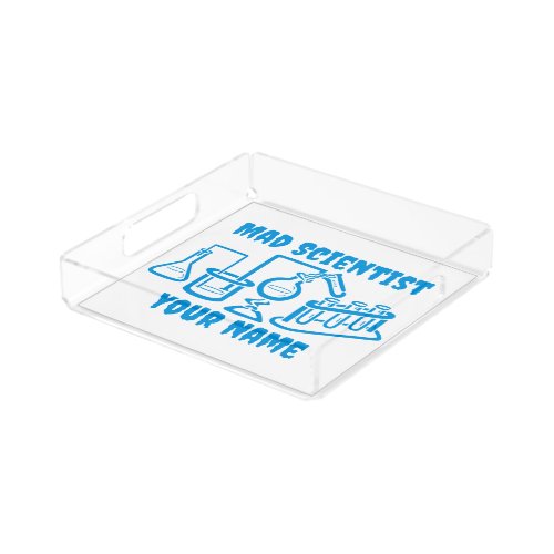 Funny Personalized Mad Scientist Acrylic Tray