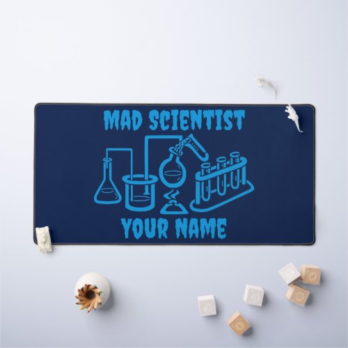Funny Personalized Mad Scientist Desk Mat