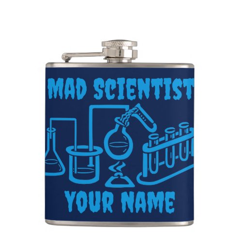 Funny Personalized Mad Scientist Flask