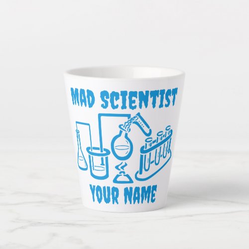 Funny Personalized Mad Scientist Latte Mug
