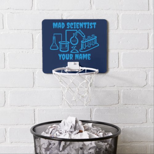 Funny Personalized Mad Scientist Mini Basketball Hoop