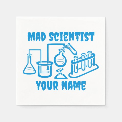 Funny Personalized Mad Scientist Napkins