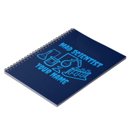 Funny Personalized Mad Scientist Notebook