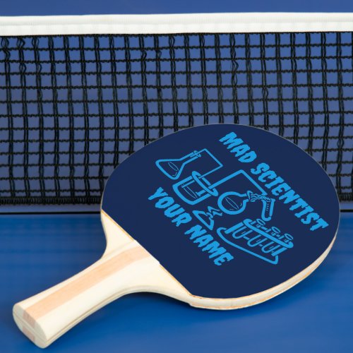 Funny Personalized Mad Scientist Ping Pong Paddle