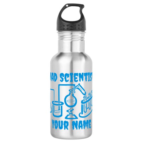 Funny Personalized Mad Scientist Stainless Steel Water Bottle