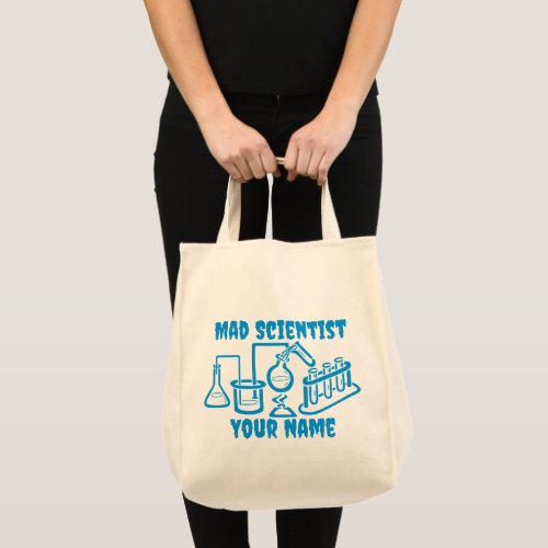 Funny Personalized Mad Scientist Tote Bag