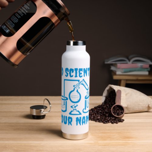 Funny Personalized Mad Scientist Water Bottle