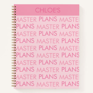 Funny Personalized Master Plans Office Teacher Notebook