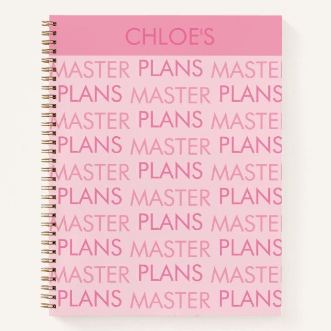 Funny Personalized Master Plans Office Teacher Notebook (Front)