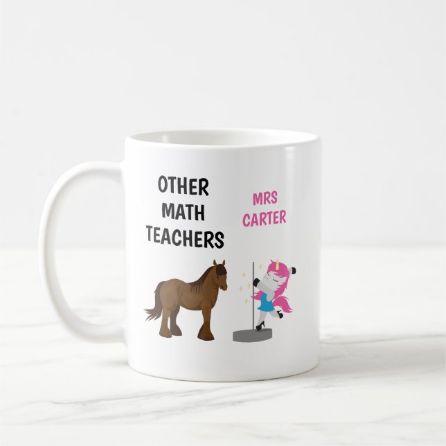 Funny Personalized Math Teacher Mug Gift (Left)