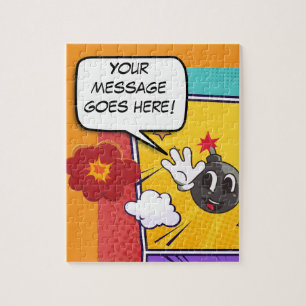 Funny personalized message comic book jigsaw puzzle