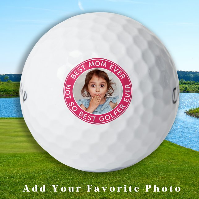 Funny Personalized Mom Pink Custom Photo Golf Balls (Creator Uploaded)