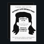 Funny Personalized Mullet Hairstyle Birthday Party Invitation<br><div class="desc">These funny party invitations are ready to be customized with all of your party information and feature a fun cartoon style illustration of a men's mullet haircut making them perfect for over-the-hill birthdays and milestone parties for men with a nice,  manly black and white color scheme.</div>