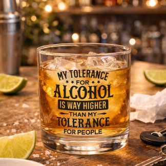 Funny Personalized Name Attitude Personality Whisk Whiskey Glass