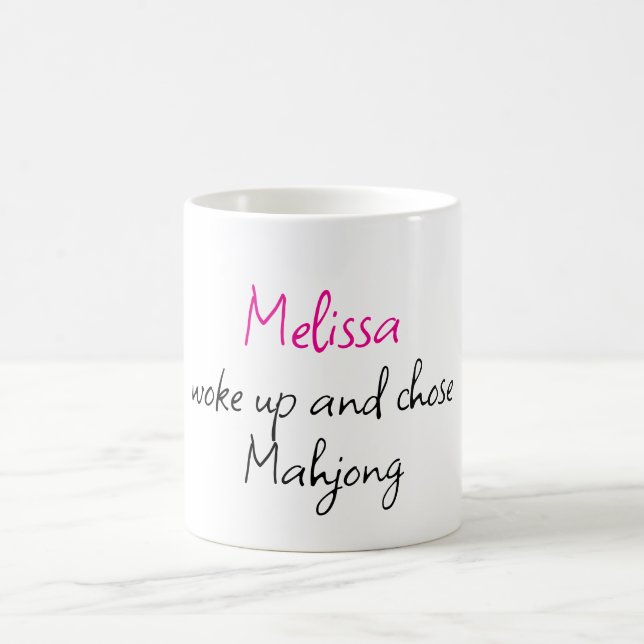 Funny Personalized Name Creative Mahjong  Coffee Mug (Center)