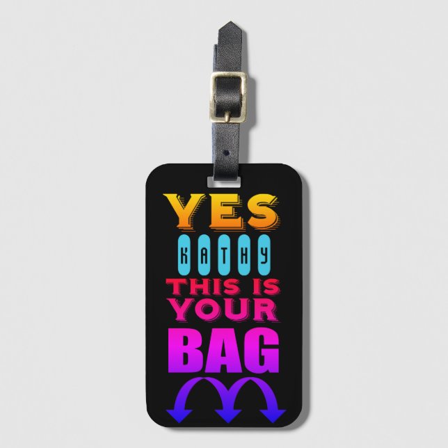 Funny Personalized Name Luggage Tag (Front Vertical)