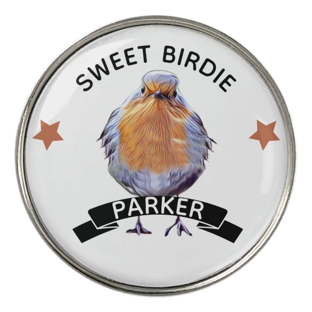 Funny Personalized Name Sweet Birdie Golf Ball Marker (Front)