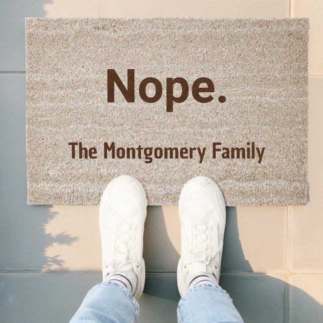 Funny Personalized Nope Unwelcoming Fiber Doormat (Creator Uploaded)