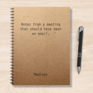 Funny Personalized Notes Office Meeting Notebook