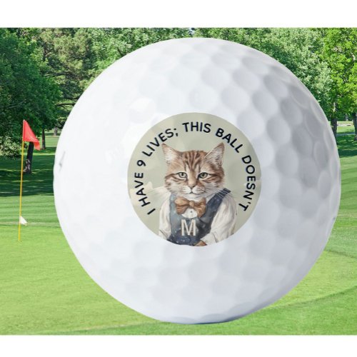 Funny Personalized Novelty Monogram Cat Advice Golf Balls