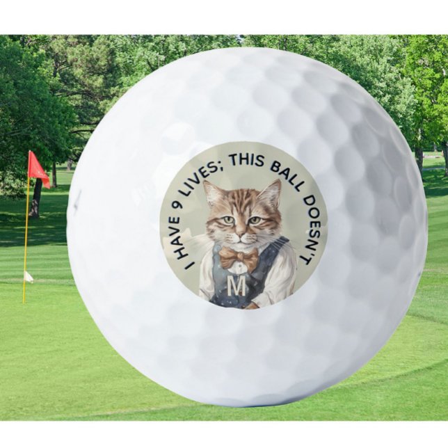 Funny Personalized Novelty Monogram Cat Advice Golf Balls (Creator Uploaded)