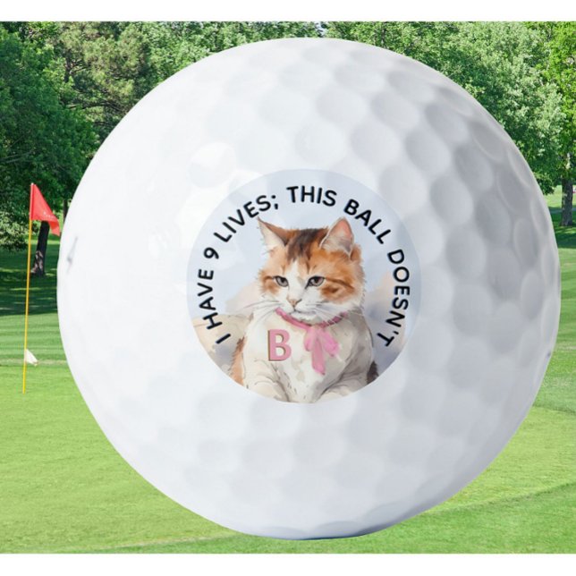 Funny Personalized Novelty Monogram Cat Advice  Golf Balls (Creator Uploaded)