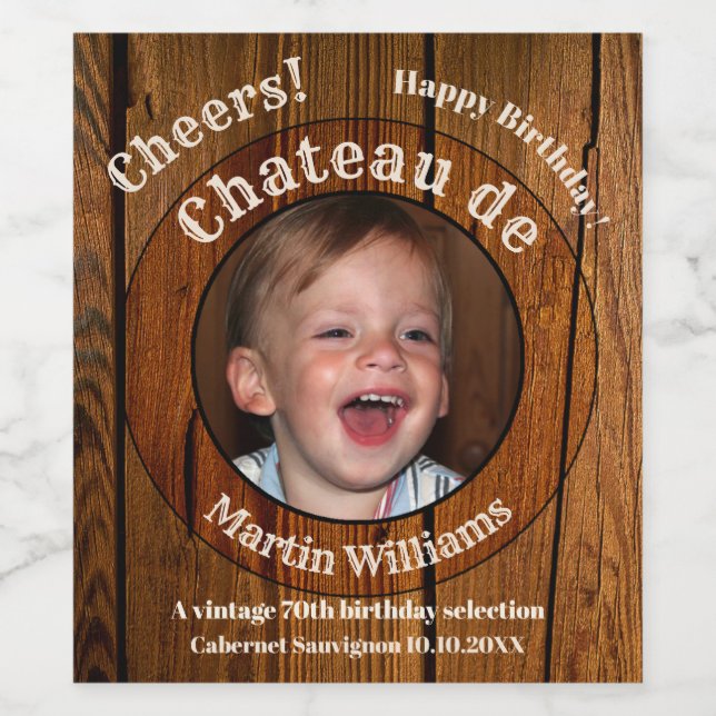 Funny Personalized Photo Birthday Wine Label (Single Label)