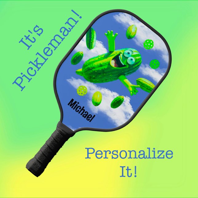 Funny Personalized Pickleman Pickleball Paddle (Too much fun!)