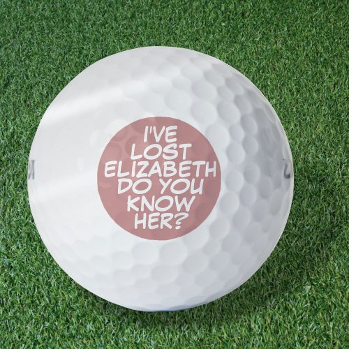 Funny Personalized Pink Comic Book Lost Golf Balls