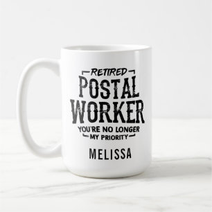 Funny Personalized Retired Postal Worker Name Coffee Mug
