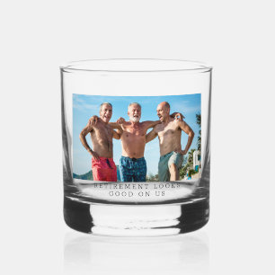 Funny Personalized Retirement Humor Photo Gift Whiskey Glass