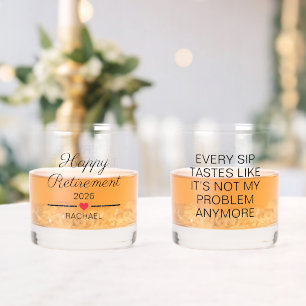 Funny Personalized Retirement Whiskey Glass
