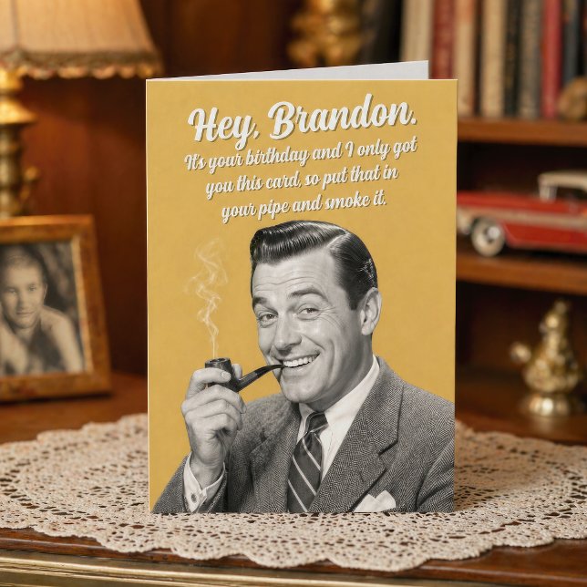 Funny Personalized Retro Vintage Birthday Card (Creator Uploaded)