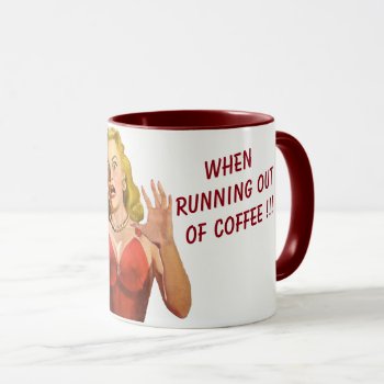 Funny Personalized Retro Woman With Custom Message Mug by RetroAndVintage at Zazzle