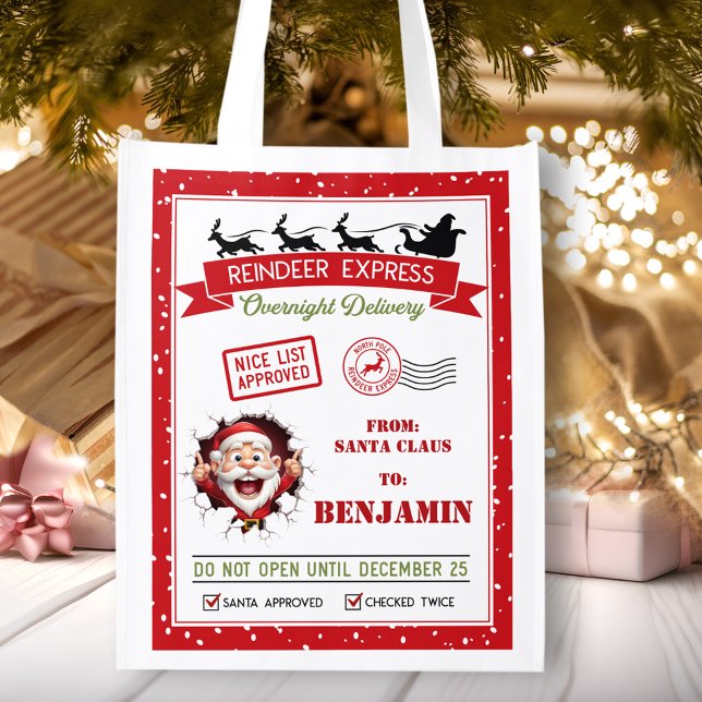 Funny Personalized Santa Christmas Name Gift Bag (Funny Personalized Santa Christmas Name Gift Bag)
