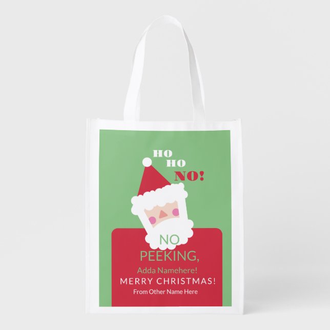 Funny Personalized Santa Gift Bag (Front)