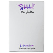 Funny Personalized Shhh! School Librarian Quote Post-it Notes