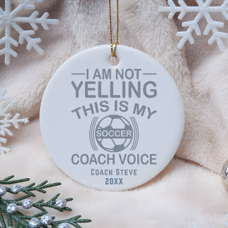Funny Personalized Soccer Coach Christmas Ornament