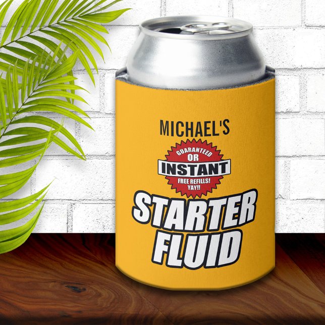 Funny Personalized Starter Fluid Can Cooler (Creator Uploaded)